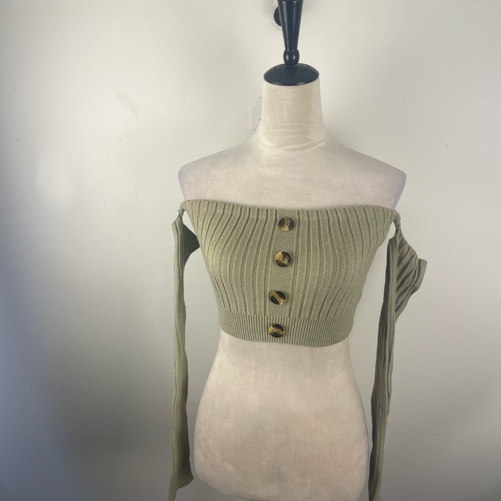 Forever 21 Olive Ribbed Knit Top